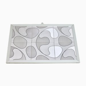 Kinetische Malerei Metallteller, 1970er