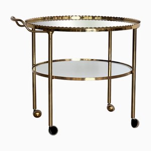 Brass and Glass Serving Cart from Vereinigte Werkstätten Collection, 1960s