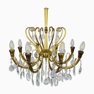 Vintage Crystal Chandelier, Italy, 1950s