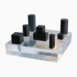 Geometric Elements on Slab, 1970s, Steel & Acrylic