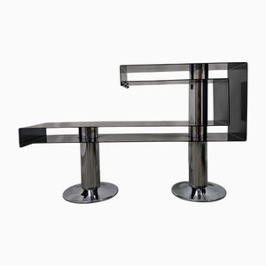 Chromed and Painted Metal Entrance Console Table, 1970s