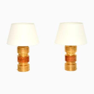 Lampade da tavolo vintage in ceramica di Bitossi, Italia, 1970, set di 2