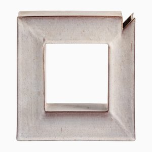 Vaso vintage quadrato in ceramica smaltata di Alessio Tasca, anni '70