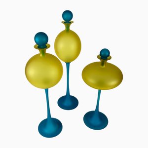 Vintage Italian Sculptural Murano Glass Vases by Cesare Toffolo, 1990s, Set of 3