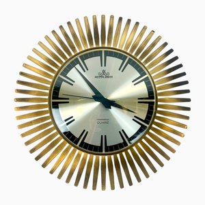 Orologio da parete Mid-Century moderno in ottone di Meister Anker, anni '60
