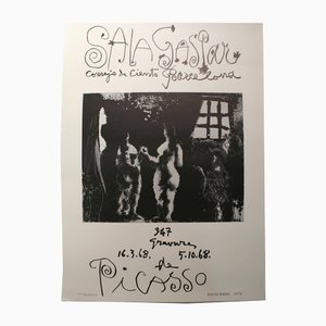 Picasso at Gaspar Gallery in Barcelona Poster, 1968