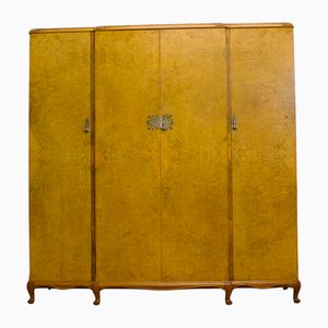 Art Deco Style Burr Walnut Wardrobe by Alfred Cox for Heals, 1950s