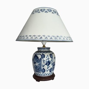 Lampada Ginger Jar in porcellana blu e bianca, anni '80