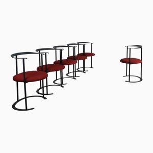 Sedie Catilina rosse di Luigi Caccia Dominioni per Azucena, Italia, 1958, set di 6