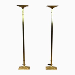 Italian Brass Uplighter Floor Lamp, 1970s