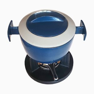 Belgian Cast Iron Fondue Set, 1970s