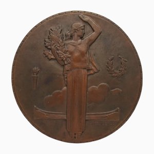Large Art Deco Bronze Plaque by Marcel Renard, 1920s-1940s