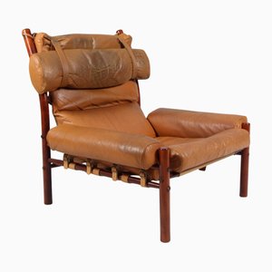 Inca Lounge Chairs in Original Leather attributed to Arne Norell, 1970s, Set of 2