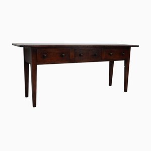 Vintage English Rustic Farmhouse Cherry Side Table, 1950s