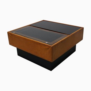 Vintage Cognac Leather Coffee Table from de Sede, 1960/70s