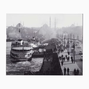 Istanbul, Galata Bridge, 1960s, Black & White Photograph