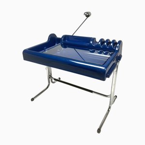 Blue Plastic Orix Desk by Parigi and Prina for Molteni, Italy, 1970s