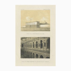 Mariano Felipe Paz Soldán, Views of Lima Penitentiary & San Francisco Convent, 1865, Print