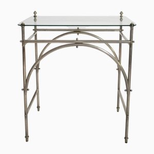 Tubular Chrome Iron and Glass Table, 1920s
