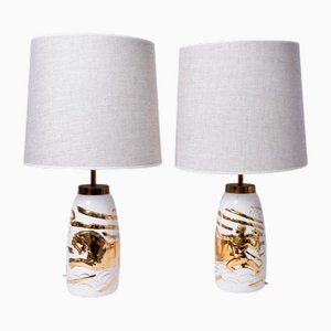 Neoclassical Ceramic Lamps, 1940s, Set of 2