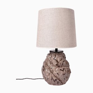 Brown and Beige Ceramic Lamp