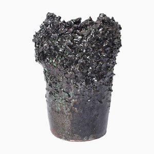 Green and Black Vase with Texture by Helder