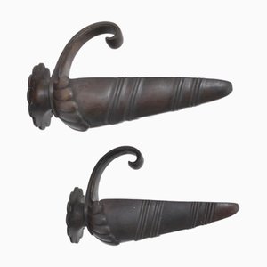 Neoclassical Bronze Wall Sconces, 1920s, Set of 2