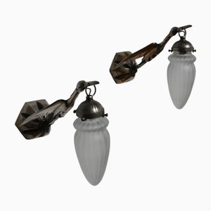 Zoomorphic Wall Lamps in the style of Albert Cheuret, 1930s, Set of 2