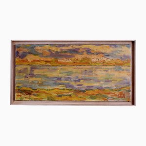 Abstract Provence Landscape, 1970s, Oil on Canvas