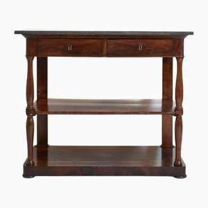 Mahogany and Black Marble Console, 19th Century