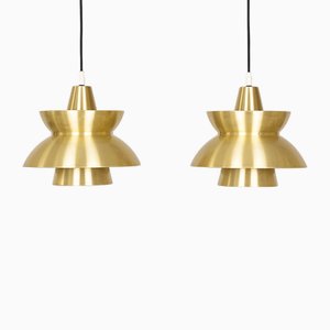 Vintage Danish Pendant Lamps by Henning Klok for Louis Poulsen, 1950s, Set of 2