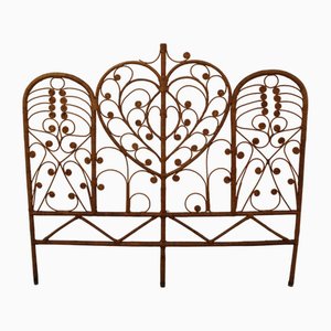 Peacock Rattan Headboard, 1970s