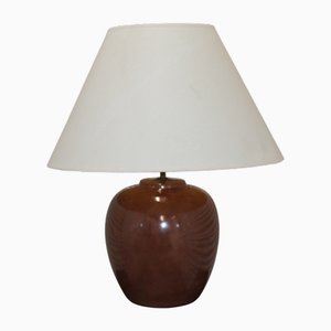 Brown Porcelain Table Lamp from Limoges, 1970s