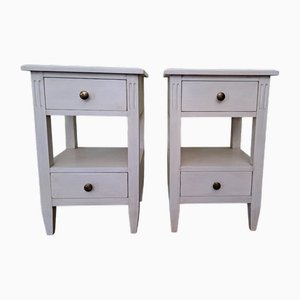 Lacquered Wooden Bedside Tables, Set of 2