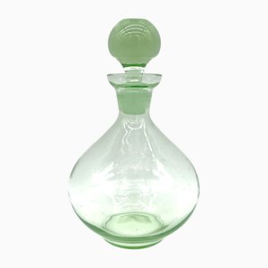 Antique Uranium Glass Carafe with Stopper, 1890s