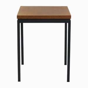 Small Square Side Table in Tubular Steel and Teak, 1960s