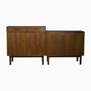 Scandinavian Mid-Century Modern Modular Teak Sideboards with Cabinet, 1960s, Set of 3