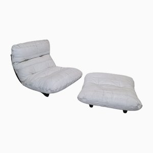Chaise Marsala avec Ottomane par Michel Ducaroy pour Ligne Roset, 1970s