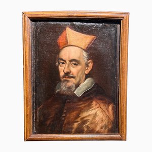 Porträt von Kardinal Giulio Sacchetti, Ende 17. Jh., Öl auf Leinwand, Gerahmt