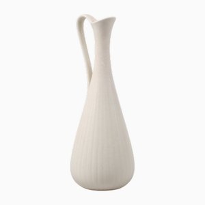 Vase Arl en Céramique Émaillée Coquille d'uf Blanche par Gunnar Nylund pour Rörstrand, 1950s