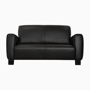 Black Leather 2-Seater Sofa from Ewald Schillig