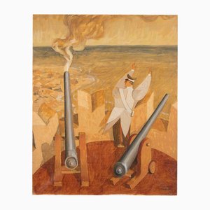 Alberto Gallerati, Landscape Shooting, Oil Painting, 1970s