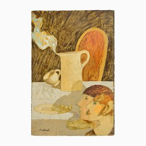 Alberto Gallerati, Breakfast, Oil Painting, 1970s