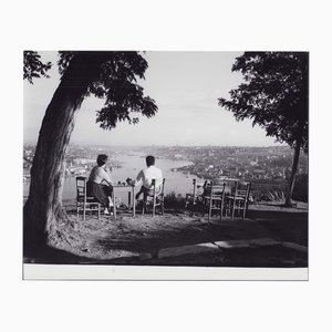 Istanbul, Galata Bridge, View to the Golden Horn, 1960s, Black & White Photograph