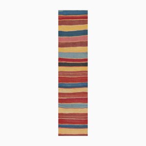 Vintage Bidjar Tribal Kelim mit roten, goldenen und blauen Streifen