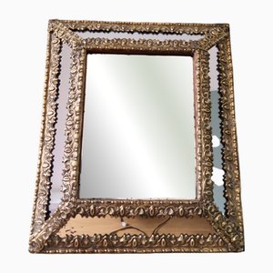 Mirror with Embossed Brass and Mercury Glass Glazing Beads, 1800s