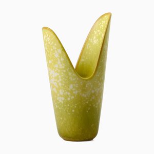 Yellow and Green Crystal Glazed ARZ Vase by Gunnar Nylund for Rörstrand, 1950s