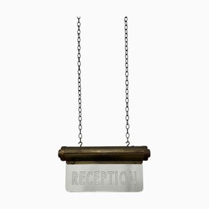 Art Deco Brass Illuminated Cinema Reception Advertising Sign from Flambosign, 1930s