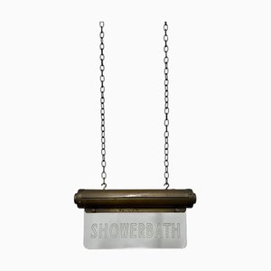 Art Deco Brass Illuminated Cinema Showerbath Advertising Sign from Flambosign, 1930s