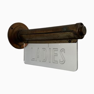 Art Deco Brass Illuminated Advertising Cinema Ladies Sign by Flambosign, 1930s